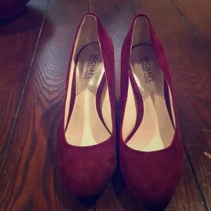 Michael Kors burgundy velvet heels
